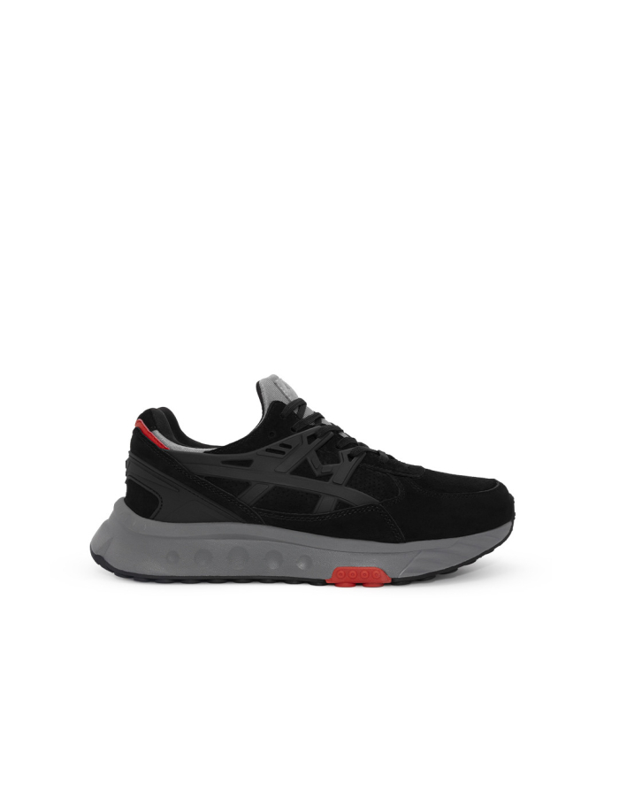 Tenis Bunker Negro Gris Rojo Hombre McCawleys - Vista lateral