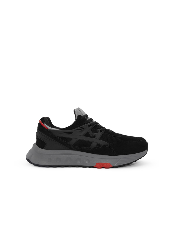 Tenis Bunker Negro Gris Rojo Hombre McCawleys - Vista lateral