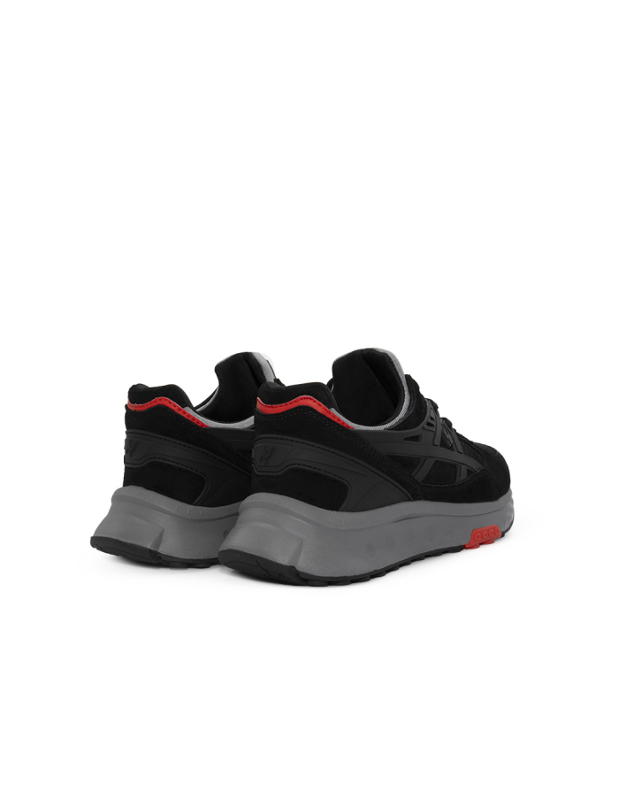 Tenis Bunker Negro Gris Rojo Hombre McCawleys - Vista trasera