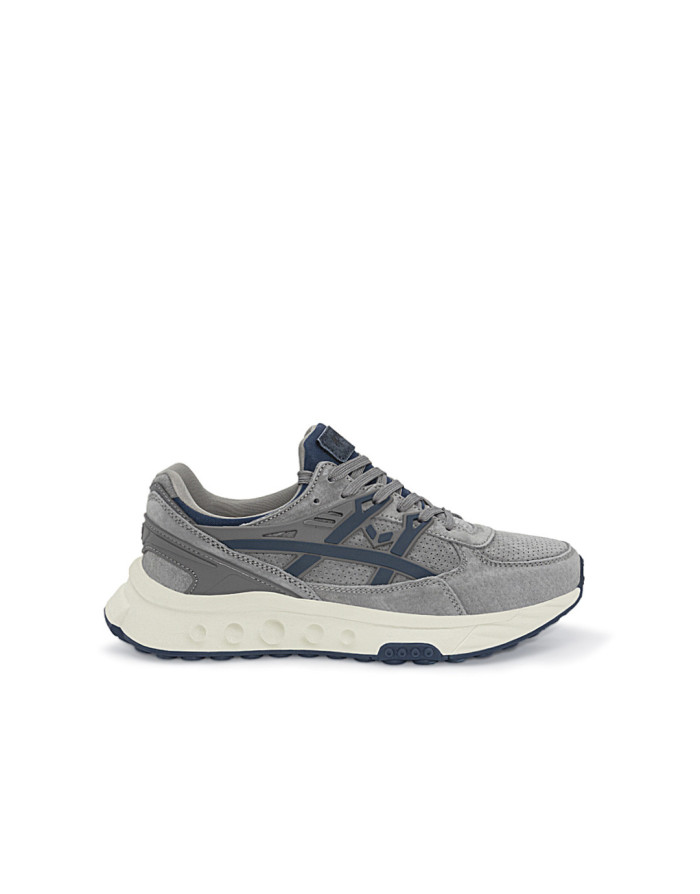 Tenis Bunker Gris Azul Blanco Hombre McCawleys - Vista lateral