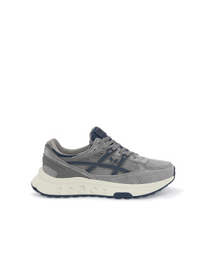 Tenis Bunker Gris Azul Blanco Hombre McCawleys - Vista lateral