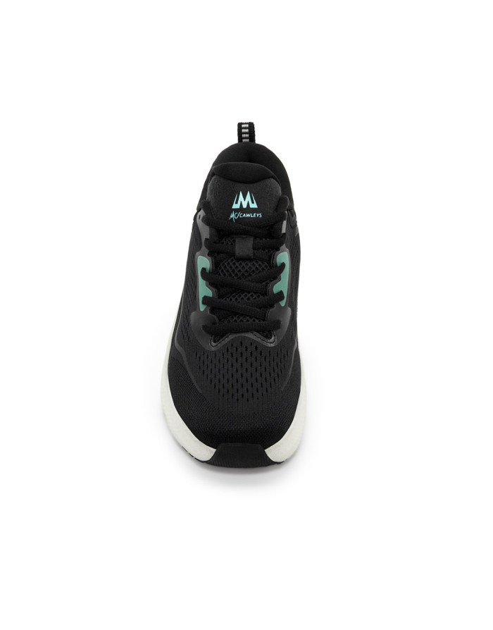 Tenis Angel Negro Blanco Verde Mujer McCawleys - Vista lateral